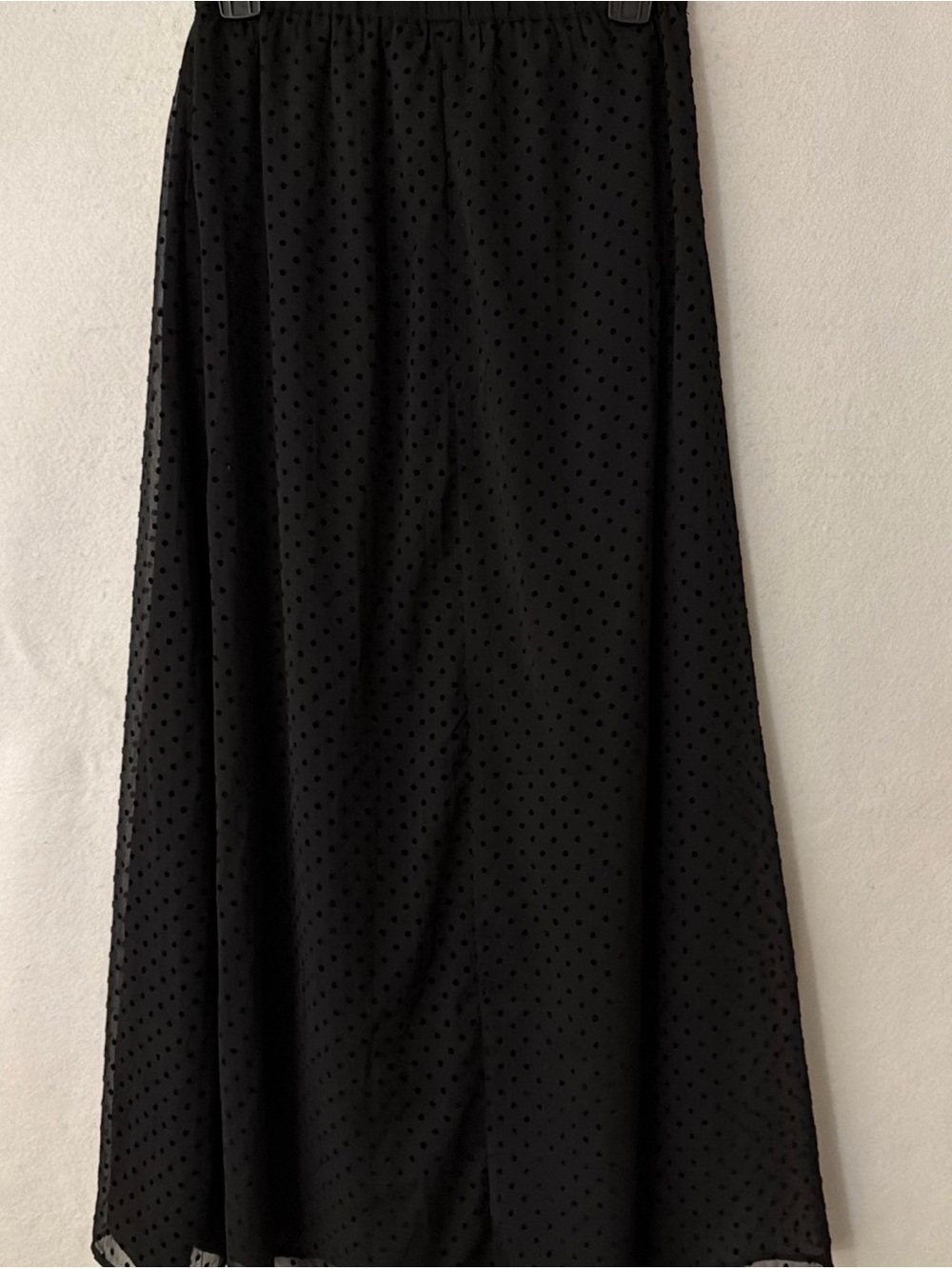 Old Navy black Swiss dot  chiffon overlay maxi skirt size extra small